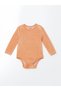 Beige Crew Neck Velvet Baby Girl Snap Body Set of 2 - 2