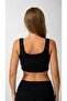 Thick Strap Crop Top Black - 3