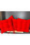 4-Piece Combination Pouf Square Chair Cushion Red 40 X 40 cm