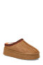 Tan Color Suede Flat Sole Women's Slippers