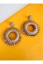 Bohem Style Wicker Earrings Brown Acr9142