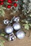 Christmas Tree Ornament 3 cm Silver Ball Set of 6