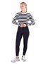 Ecru Striped Bearded Soft Sweater 6618 - 2