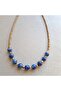 Handmade Lapis Stone,Blue Navy Natural Stone,Short Women's Necklace - 2