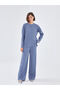 Blais elastic waist textured women's knit pants