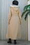 Hooded Long Coat with Tie Waist, Snaps and Zipper Detail Brc6267 - 3