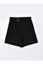 Black Women's Shorts with Belt - 5