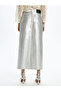 Women's Standard Fit Plain Metallic Skirt - 7