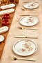 Gold Lux Ceramic Wishing Tree 14 Piece Breakfast Set, Set - 6