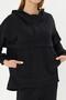Women's Black Oversize Hooded Top and Bottom Tracksuit Set 12807 - 3