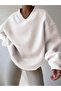 Oversize V-Neck Sling Sleeve Detail Sweatshirt