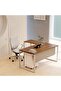 Carre 5116L L-Shaped Modern Workstation Desk with Drawer Truffle Davos Oak Ideal for Home - 3