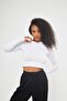 White Women's Ribbed Detailed Long Sleeve Blouse - Loreto