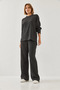 Women's Smoked Elastic Waist Double Top and Bottom Set 36385 60251970 - 6