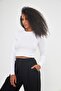White Women's Ribbed Detailed Long Sleeve Blouse - Loreto - 6