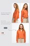 Orange Women's Collar Detailed Crop Cut Sweatshirt - More - 2
