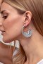 Gray String Hoop Earrings - 3