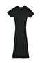 Anthracite Short Sleeve Midi Knit Dress - 6
