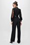 Glittery Organza Sleeved Jumpsuit - 5