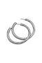 Silver Color Curved Twist Detail Hoop Earrings (5cm) - 2