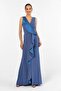 Crepe Deep Slit Evening Dress - 3