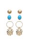 Lion Patterned Multiple Earrings Set
