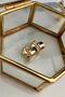 Solid Brass Heart Figured Earrings (2 cm) - 2