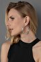 Silver Color Curved Twist Detail Hoop Earrings (5cm)