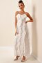 Rope Strap Ruffle Detailed Lined Chiffon Dress - 3
