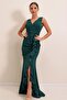 Double Breasted Neckline Flounce Front Fish Dress