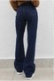 Navy Blue High Waist Palazzo Wide Leg Jeans Women's Wide Leg Jeans - 4