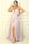 Lined Glitter Long Evening Dress with Rope Straps - 3