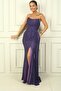 Front Draped Lined Strapless Sequined Long Dress - 2