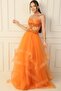 Bead Embroidered Sheer Layered Tulle Taffeta Long Evening Dress - 3
