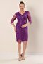 One Side Sleeves Lace Plus Size Evening Dress - 2