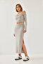 Women's Gray Madonna Collar Bottom-Top Set 60351208 - 7