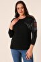Plus Size Strawberry Blouse with Stone Wing Print on the Front and Low-cut Sleeves - 2