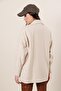 Oversize Lined Cashmere Jacket with Cuff Sleeves Pockets - 5