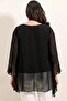 Women's Sequin Detailed Plus Size Asymmetrical Chiffon Blouse - 4