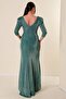 Front Flounce Lined Glitter Plus Size Dress - 4