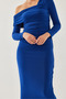 Women's Cobalt blue Patterned Candy Fabric Lined Dress 4435 60351212 - 3