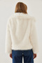 Women's White Fur Araboy Coat 2429 60351214 - 6