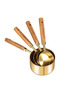 Gold Measuring Spoon Set Set of 4 Measuring Cups with Wooden Handle