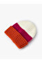 Color Contrast Knitted Beanie Layered - 2
