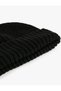 Basic Knitted Beret with Textured Fold Detail - 3