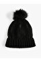 Plush Pompom Knitted Beanie with Elastic