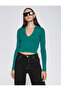 Polo Neck Crop T-Shirt Long Sleeve - 3