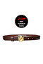 100% Genuine Leather, 2 cm Dark Brown Women's Belt with Gold Color Buckle; Dress, Trouser Belt_Rose