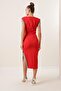 Shoulder and Hem Stone Embroidered Belted Dress - 4