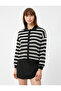 Polo Neck Cardigan Buttoned Long Sleeve Openwork - 2